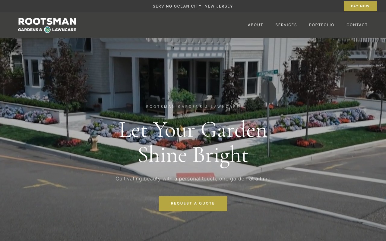Rootsman Gardens & Lawncare website preview